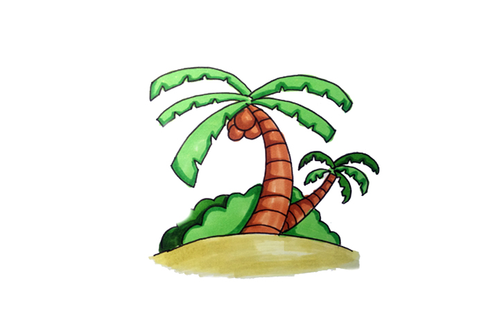 一组漂亮的大树简笔画图片大全-图1