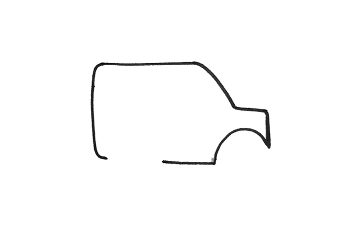 简单的小汽车简笔画画法步骤-图1