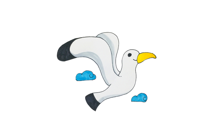 简单的海鸥简笔画画法步骤