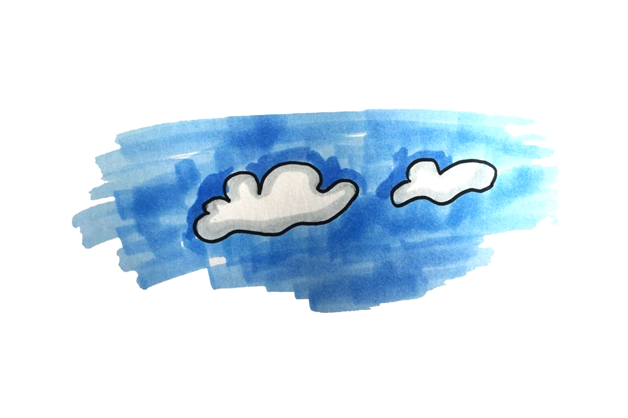 简单漂亮的蓝天白云怎么画-图4