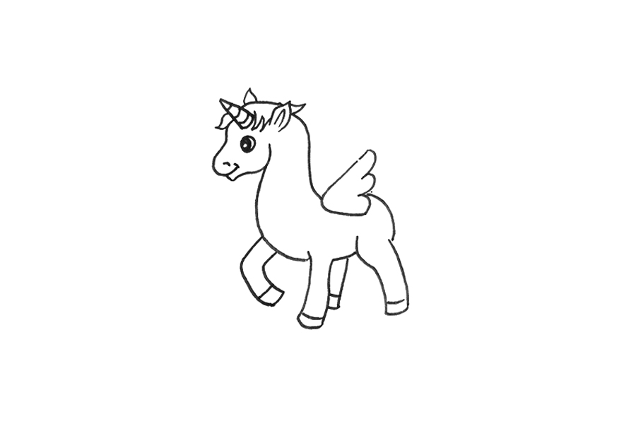 怎么画独角兽简笔画简单漂亮-图2
