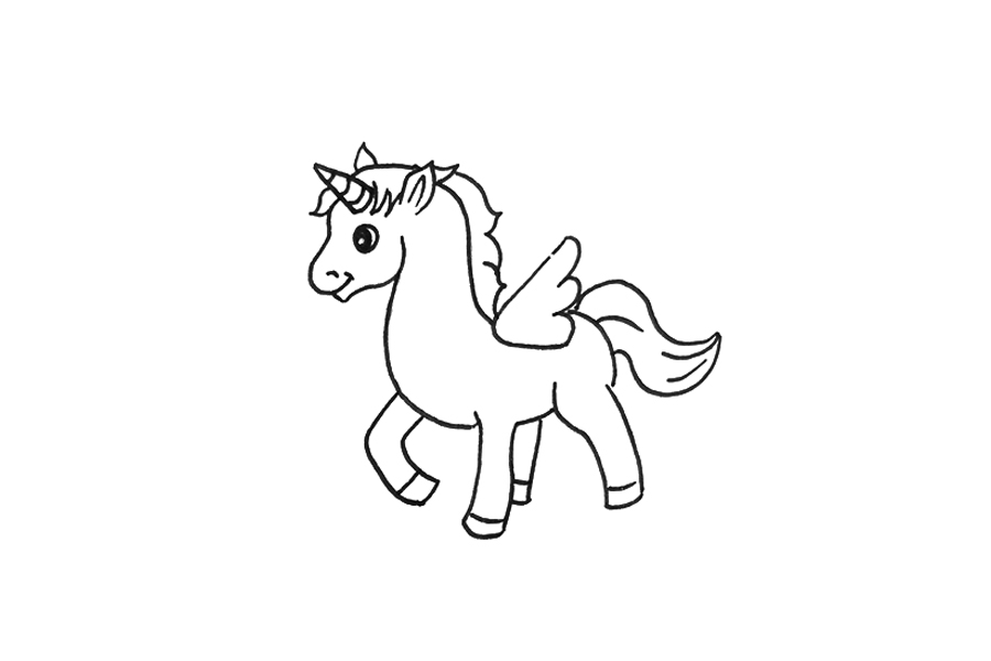 怎么画独角兽简笔画简单漂亮-图3