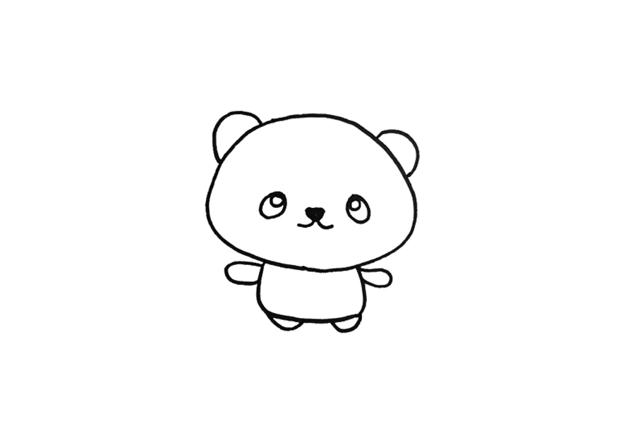 简单可爱大熊猫简笔画怎么画-图2