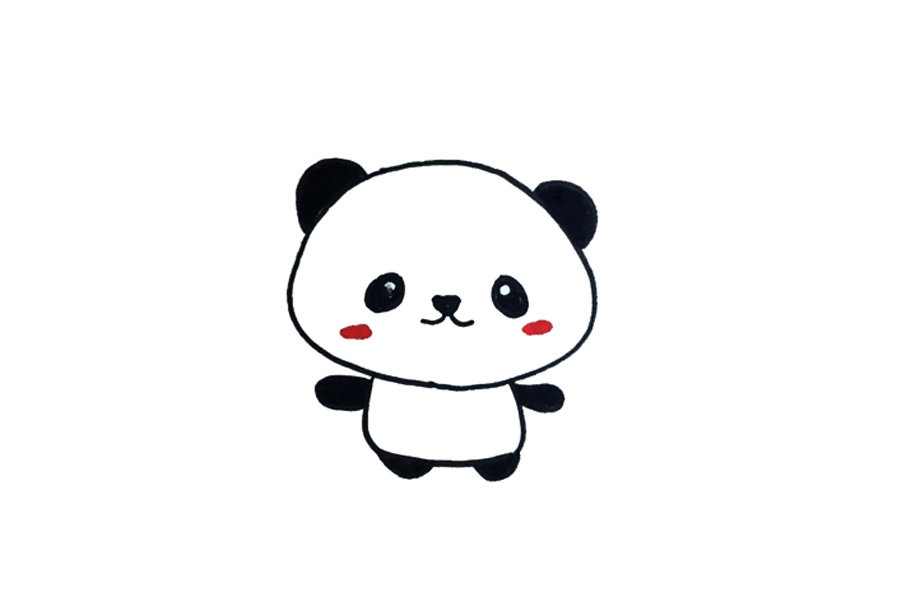 简单可爱大熊猫简笔画怎么画