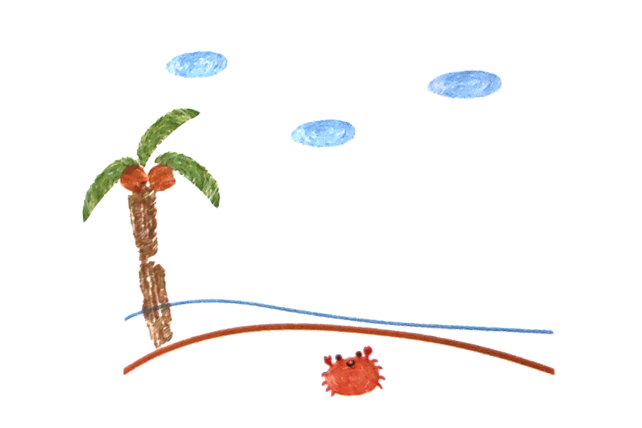 步骤4：印出一颗椰子树。