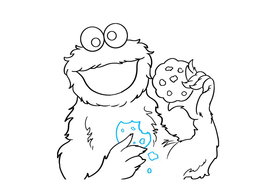 芝麻街饼干怪兽怎么画-图8