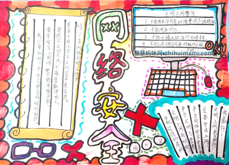 步骤1：网络安全手抄报