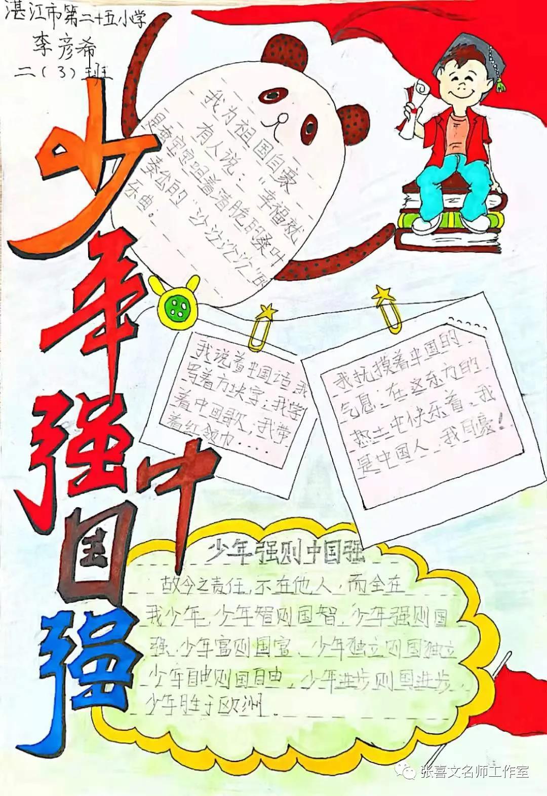 少年强则中国强手抄报绘画-图4