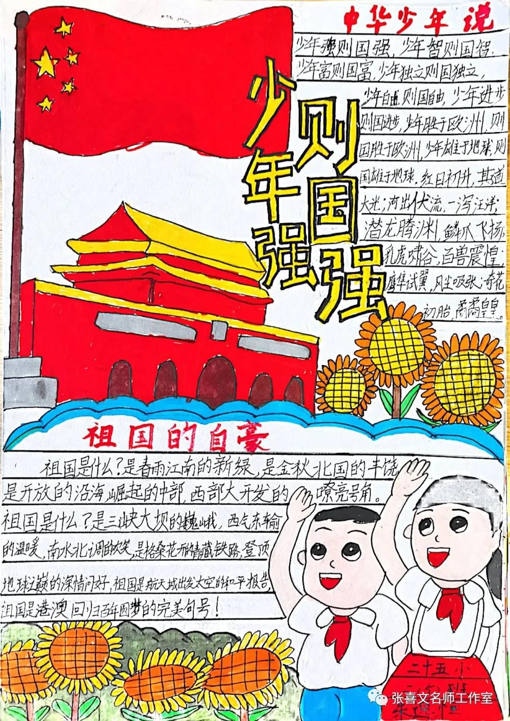 少年强则中国强手抄报绘画-图7