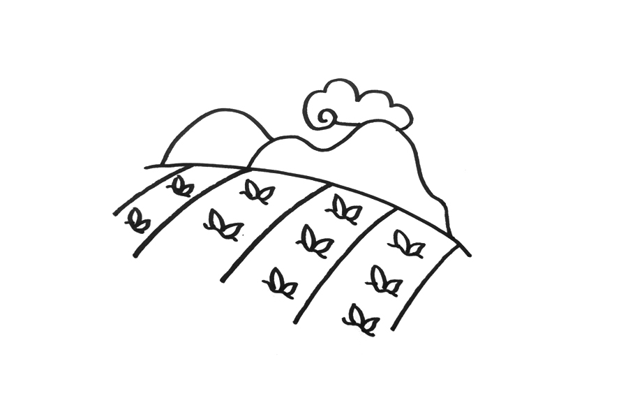 秋天郊外风景简笔画-图3