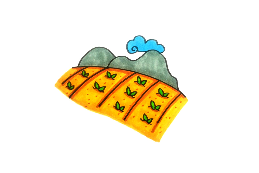 秋天郊外风景简笔画