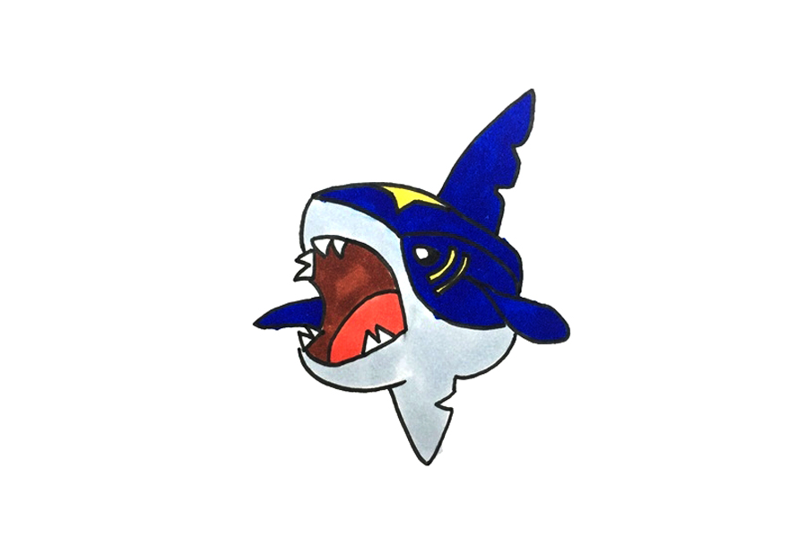 凶狠的巨齿鲨怎么画