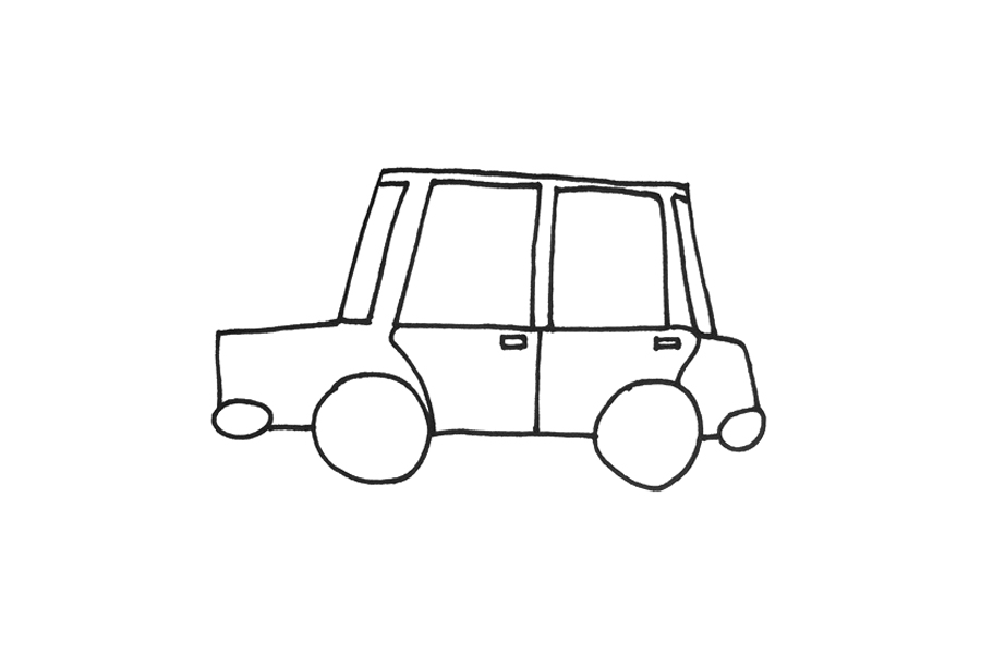 简单好画的卡通警车怎么画-图2