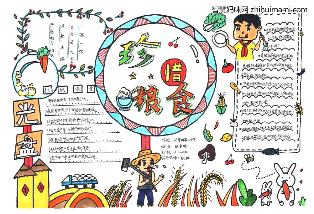 节约水电粮食的手抄报-图4