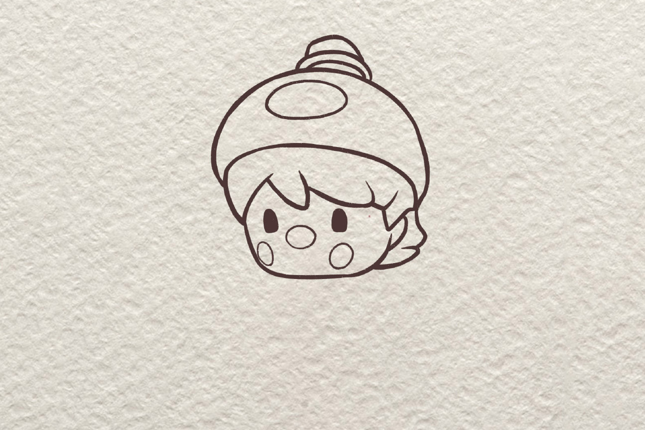 泡泡玛特葡萄果汁简笔画画法步骤-图3