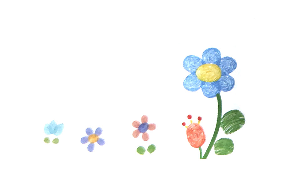 步骤3：用同样的方法再印几朵小花。