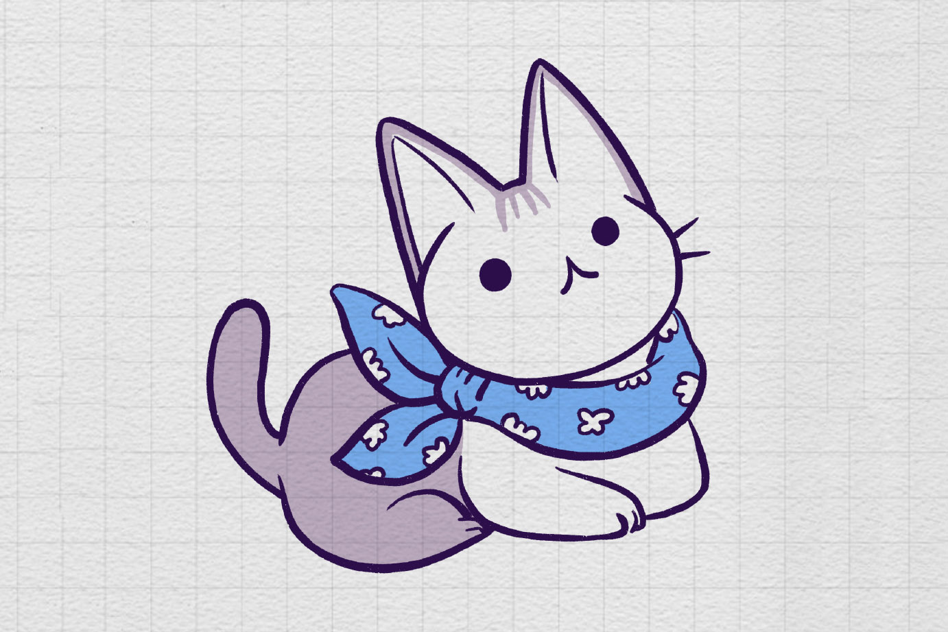 一组可爱小猫简笔画图片-图6