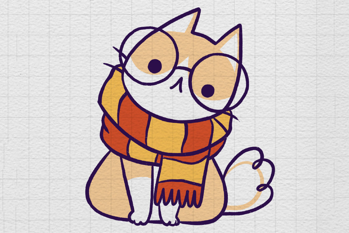 一组可爱小猫简笔画图片-图7