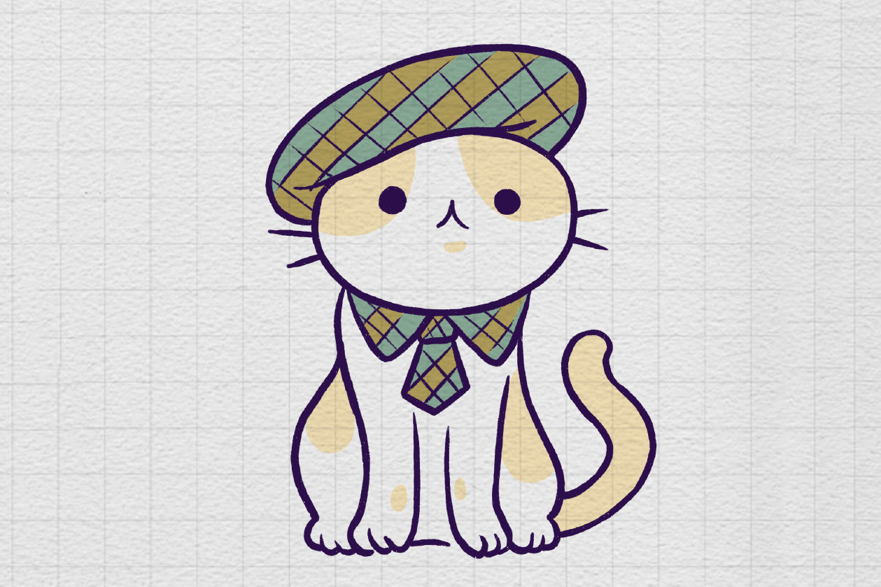 一组可爱小猫简笔画图片-图9