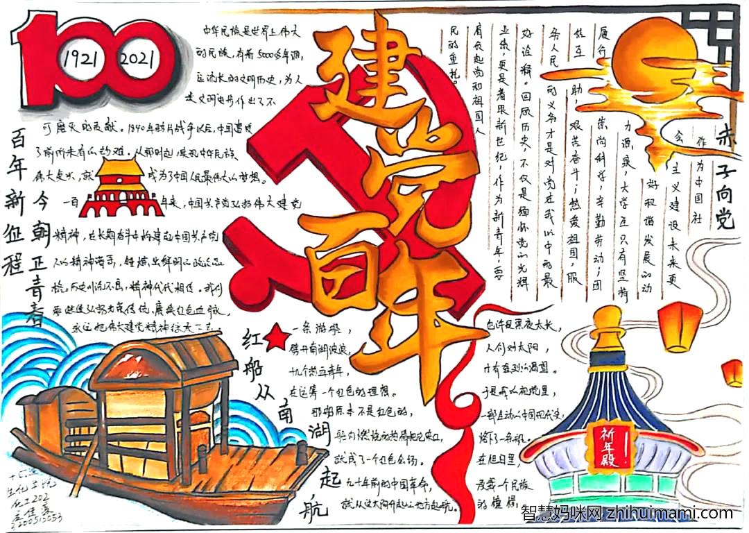2021建党100周年手抄报一等奖作品-图3