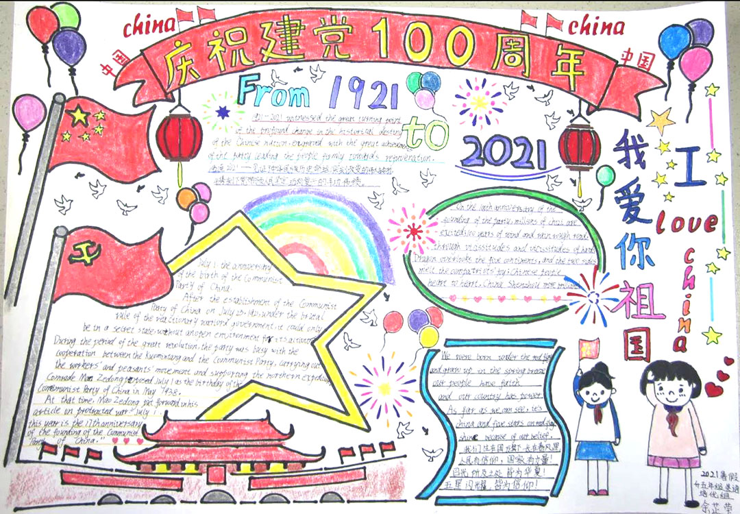 喜迎建党100周年英语手抄报-图6