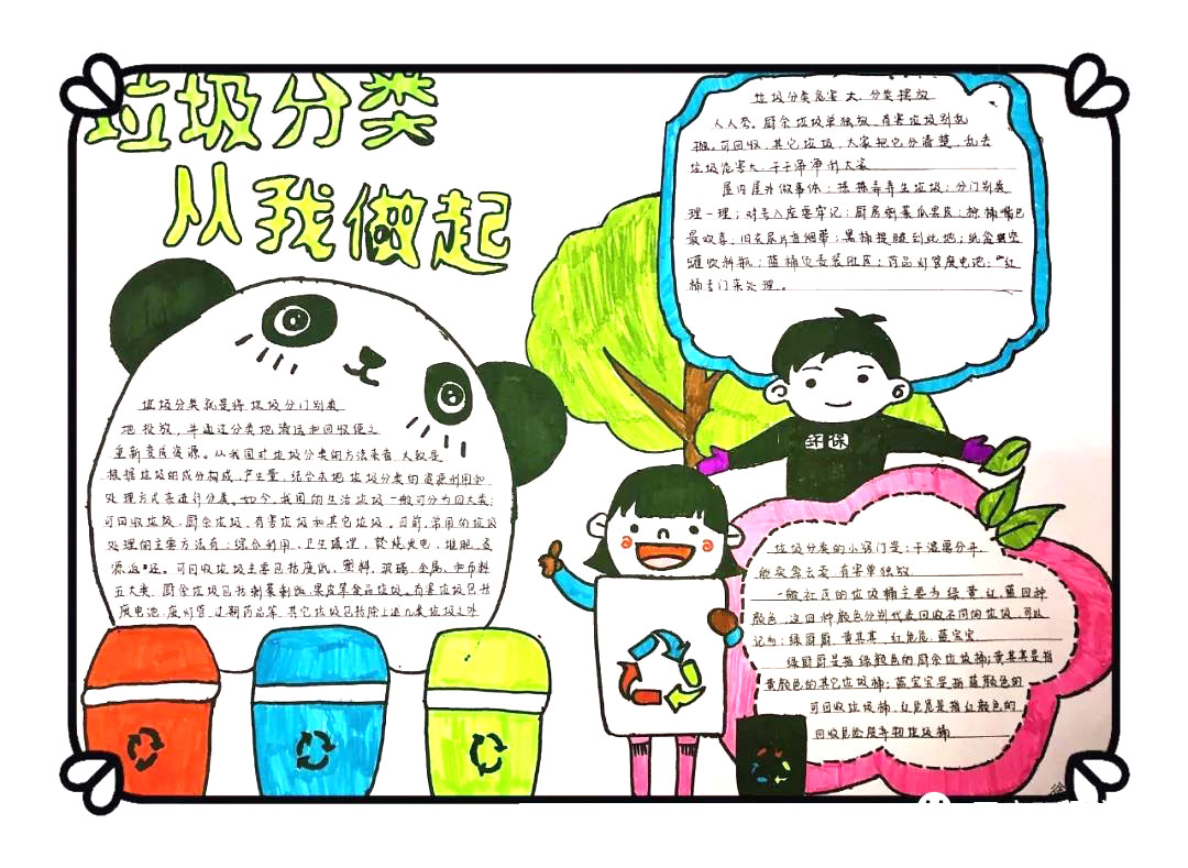 垃圾分类从我做起手抄报绘画-图3