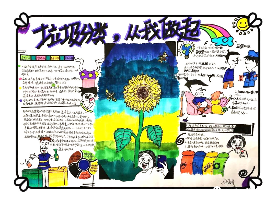 垃圾分类从我做起手抄报绘画-图4