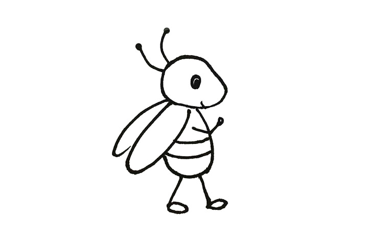 卡通可爱小蜜蜂怎么画-图3