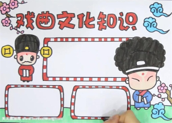 简单易画的戏曲文化知识手抄报-图4