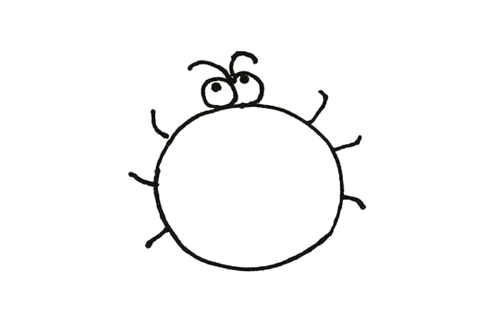 七星瓢虫的简单画法-图2