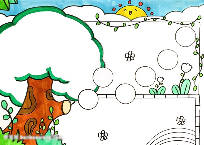 这样画爱护花草树木手抄报非常漂亮-图3