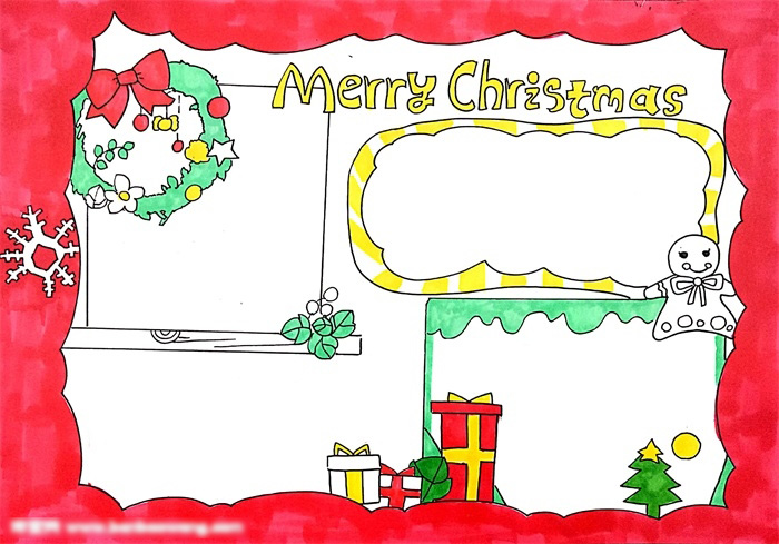 英文版圣诞节手抄报的画法-图4