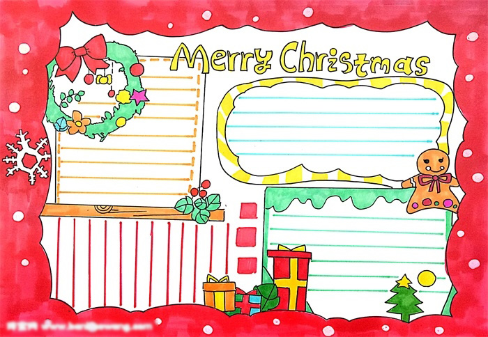 英文版圣诞节手抄报的画法