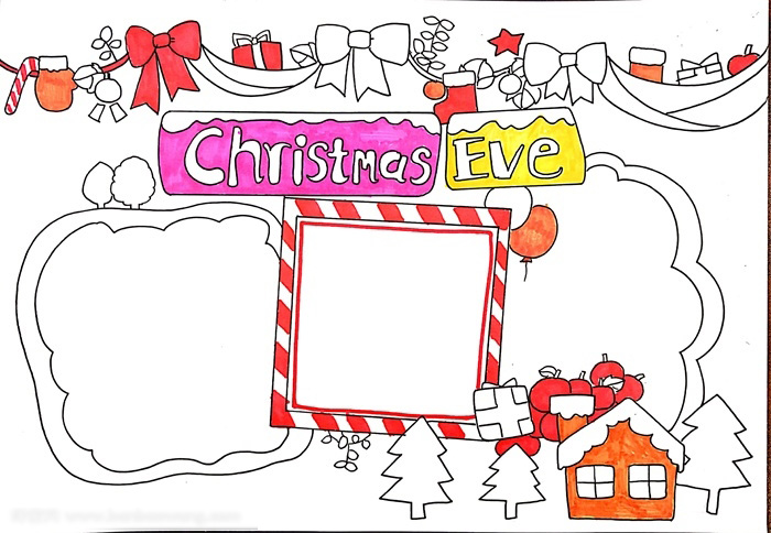 非常好看的英文圣诞节手抄报-图4