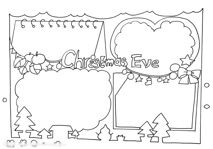 英文简洁版圣诞节手抄报的画法-图3