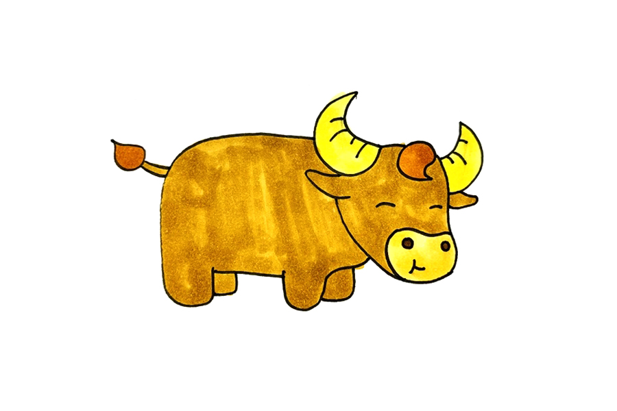 老黄牛的画法步骤