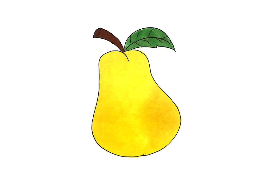 简单的梨怎么画