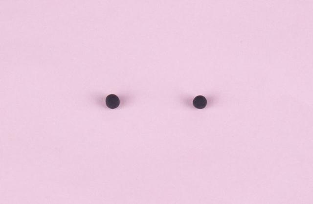 步骤5：黑色粘土揉两个小圆球做眼睛。