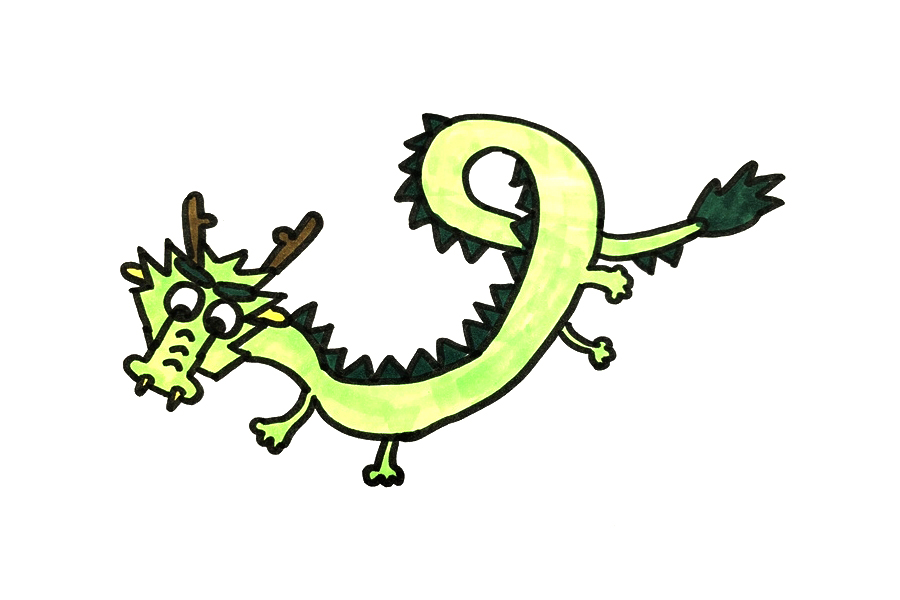 简单的龙怎么画