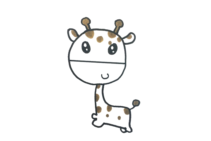 Q版可爱长颈鹿怎么画-图4