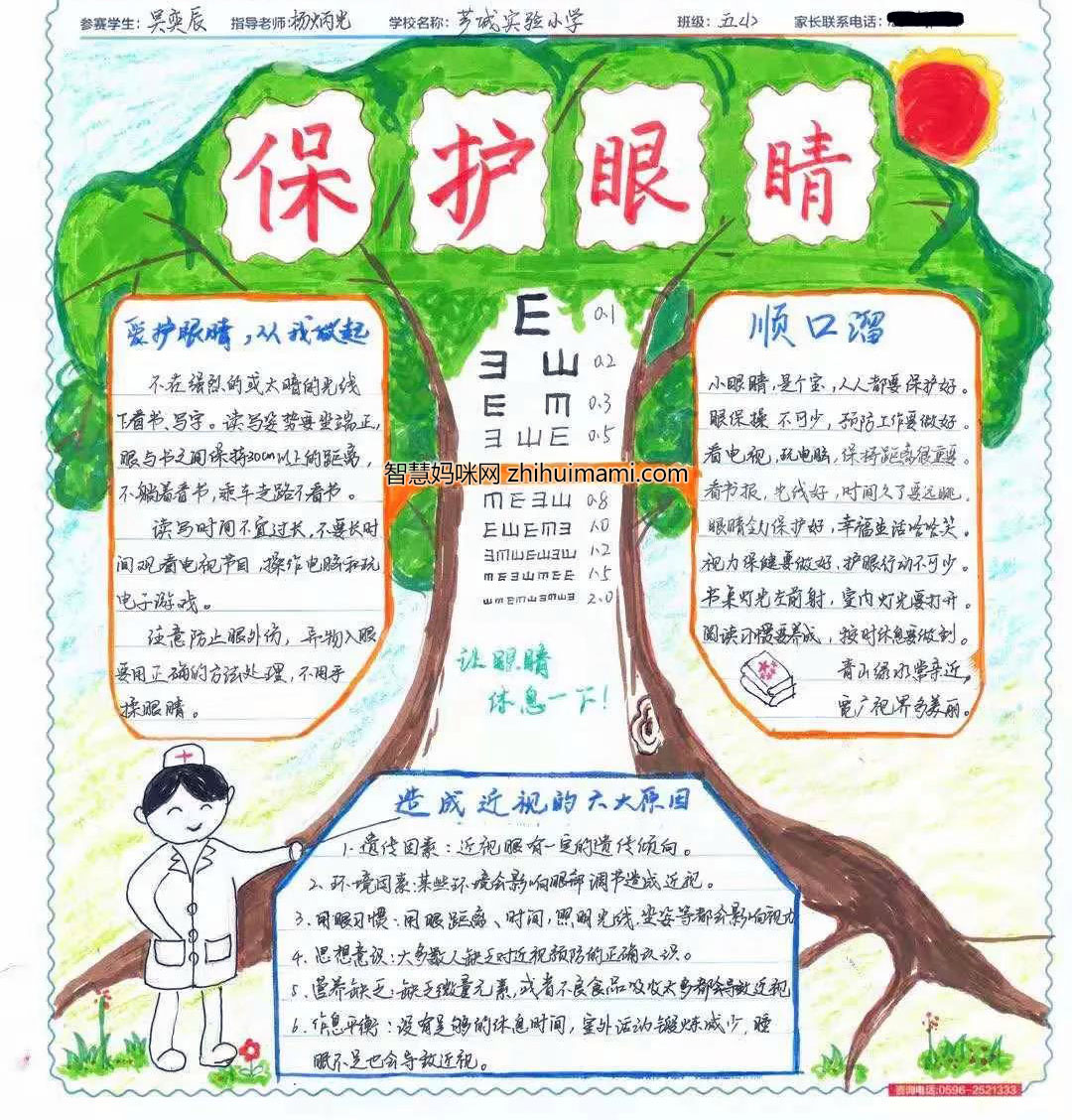 简单易画的爱眼日手抄报-图1