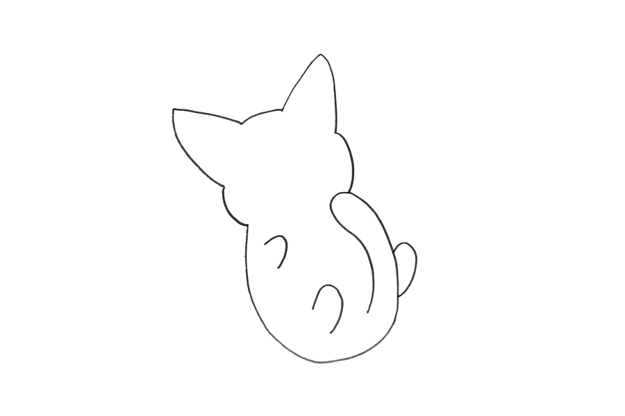 可爱小白猫怎么画-图2