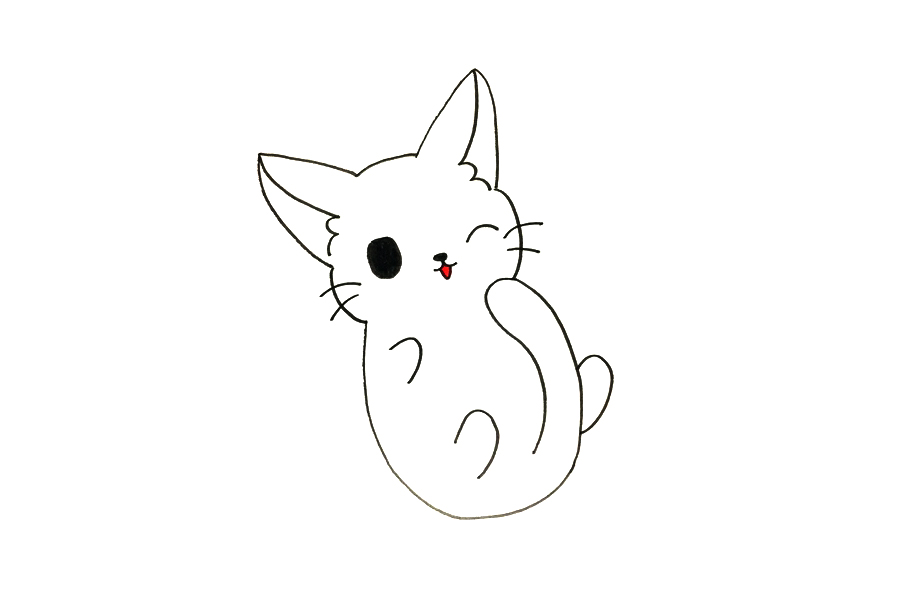 可爱小白猫怎么画-图4