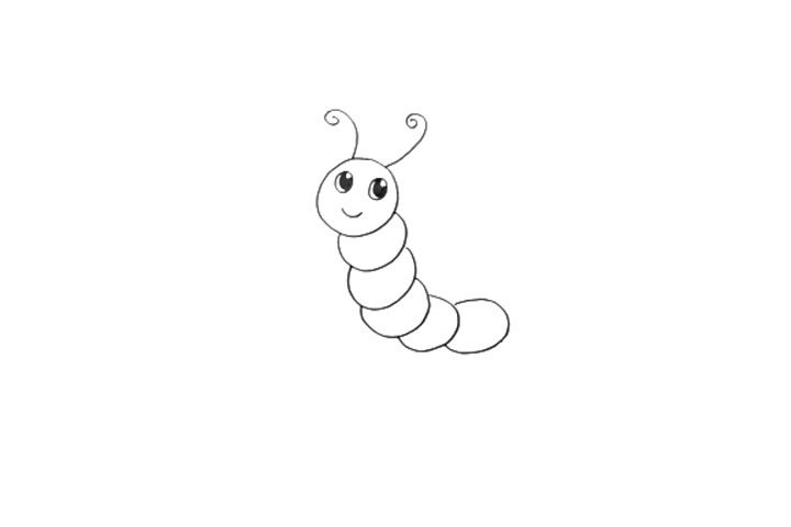 叶子上的毛毛虫怎么画-图1