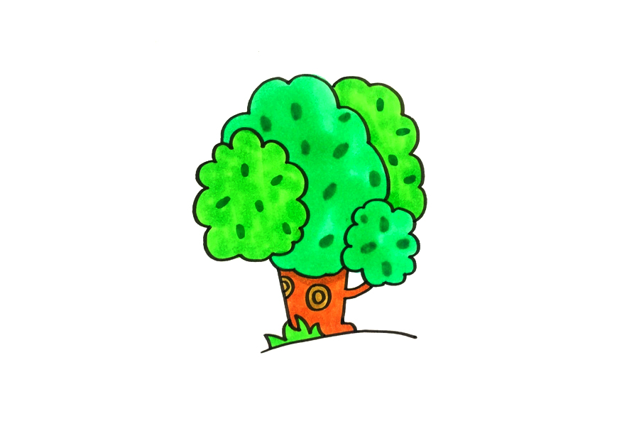 超简单的大树画法