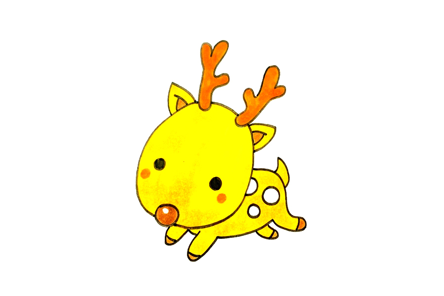 简单可爱麋鹿怎么画