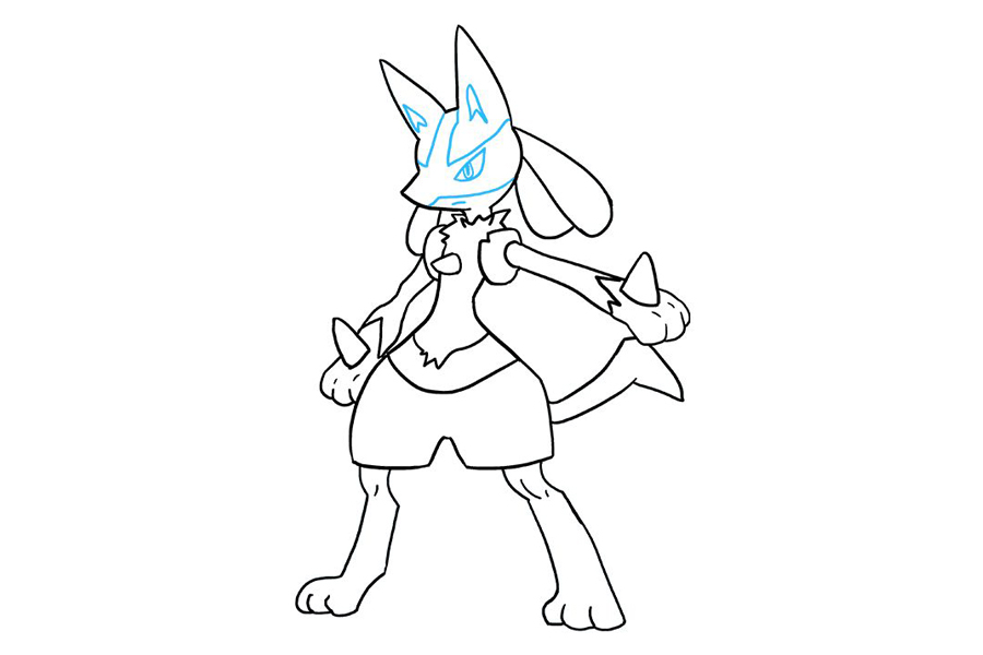 如何画卢卡里奥神奇宝贝-图9