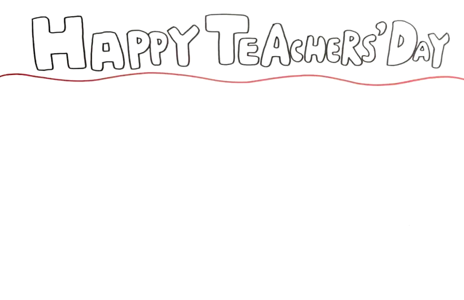 英文版教师节手抄报画法-图1