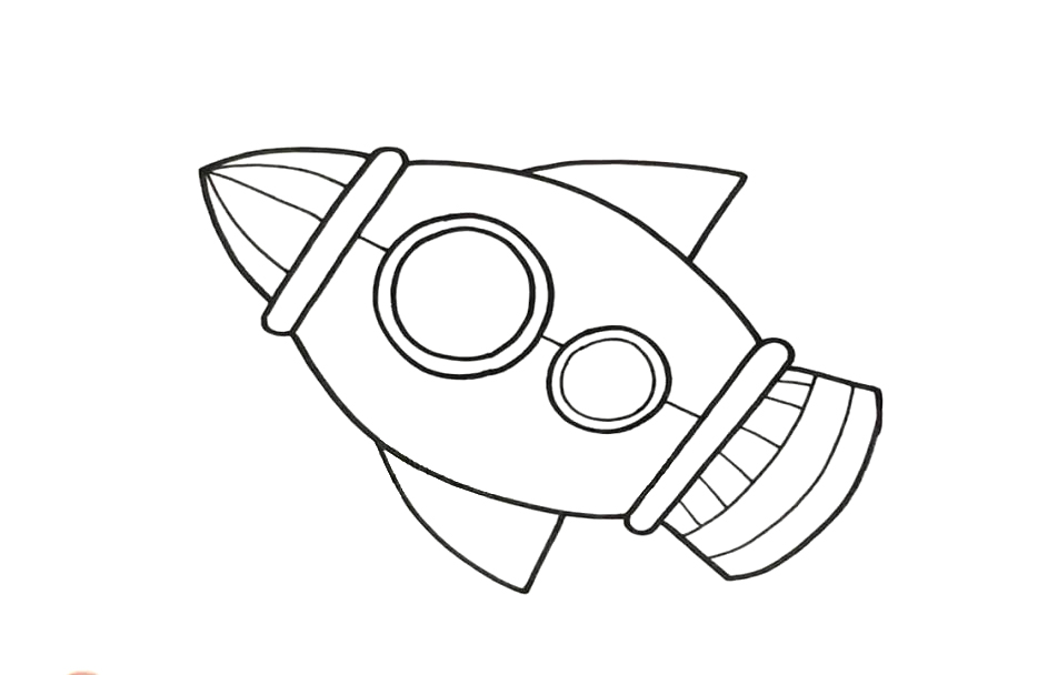 步骤2：在完成火箭的整体造型，大家也 可以发挥想象力重新设计