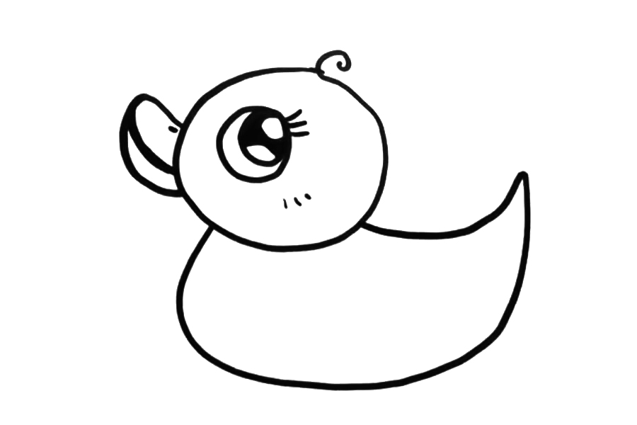 步骤3：画小黄鸭的身体。